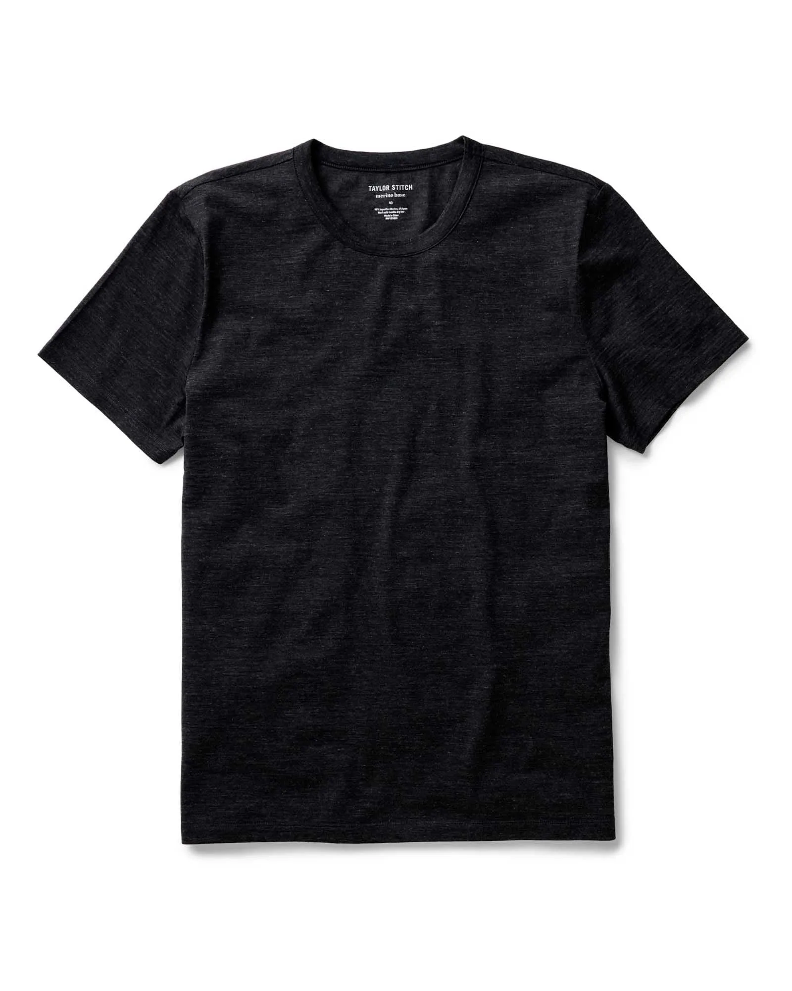 Office Wear The Merino Tee in Heather Black