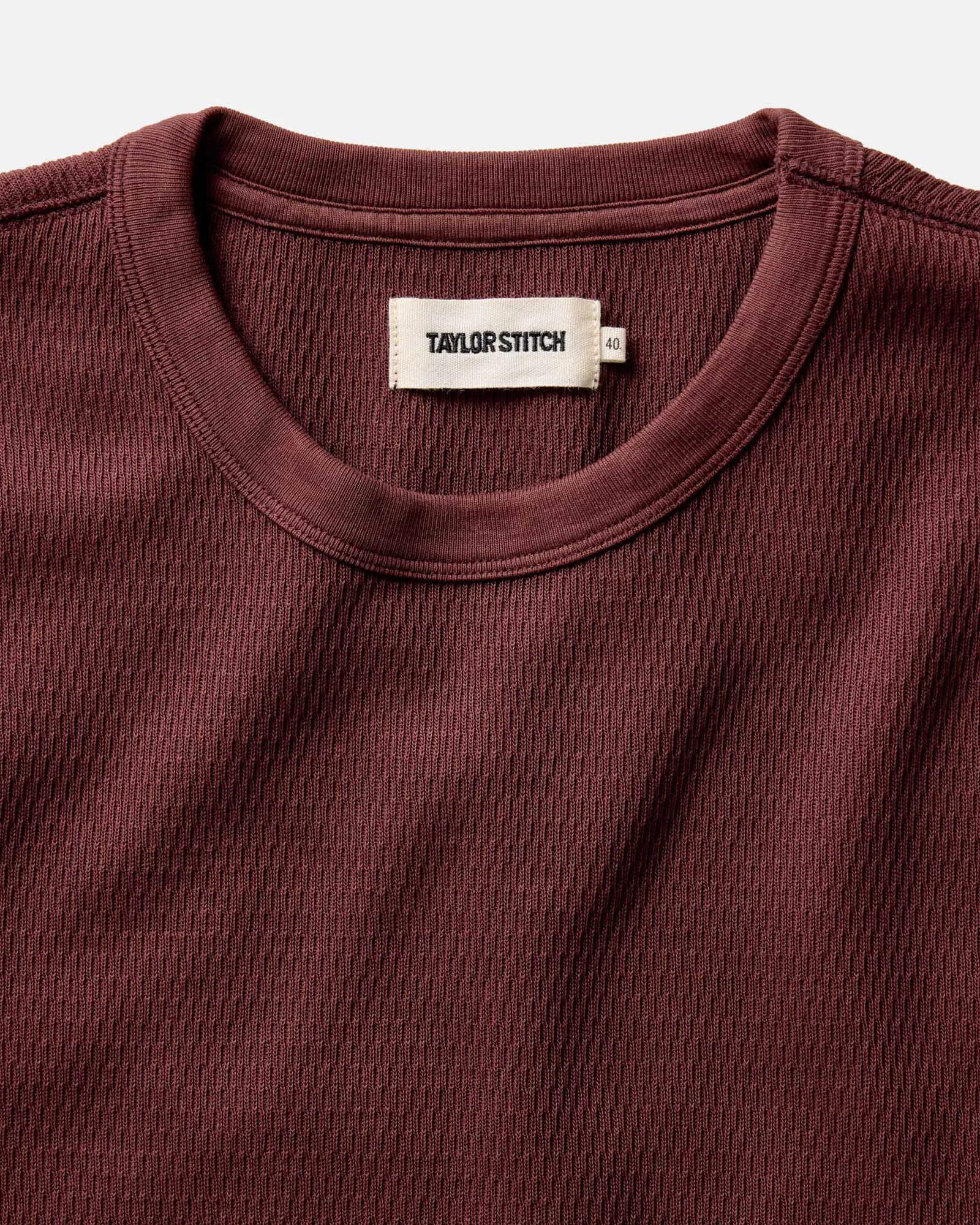 All-day style The Organic Cotton Crew in Burgundy Waffle