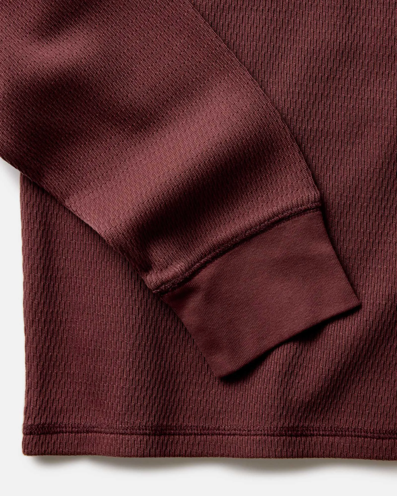 Relaxed Vibes The Organic Cotton Crew in Burgundy Waffle