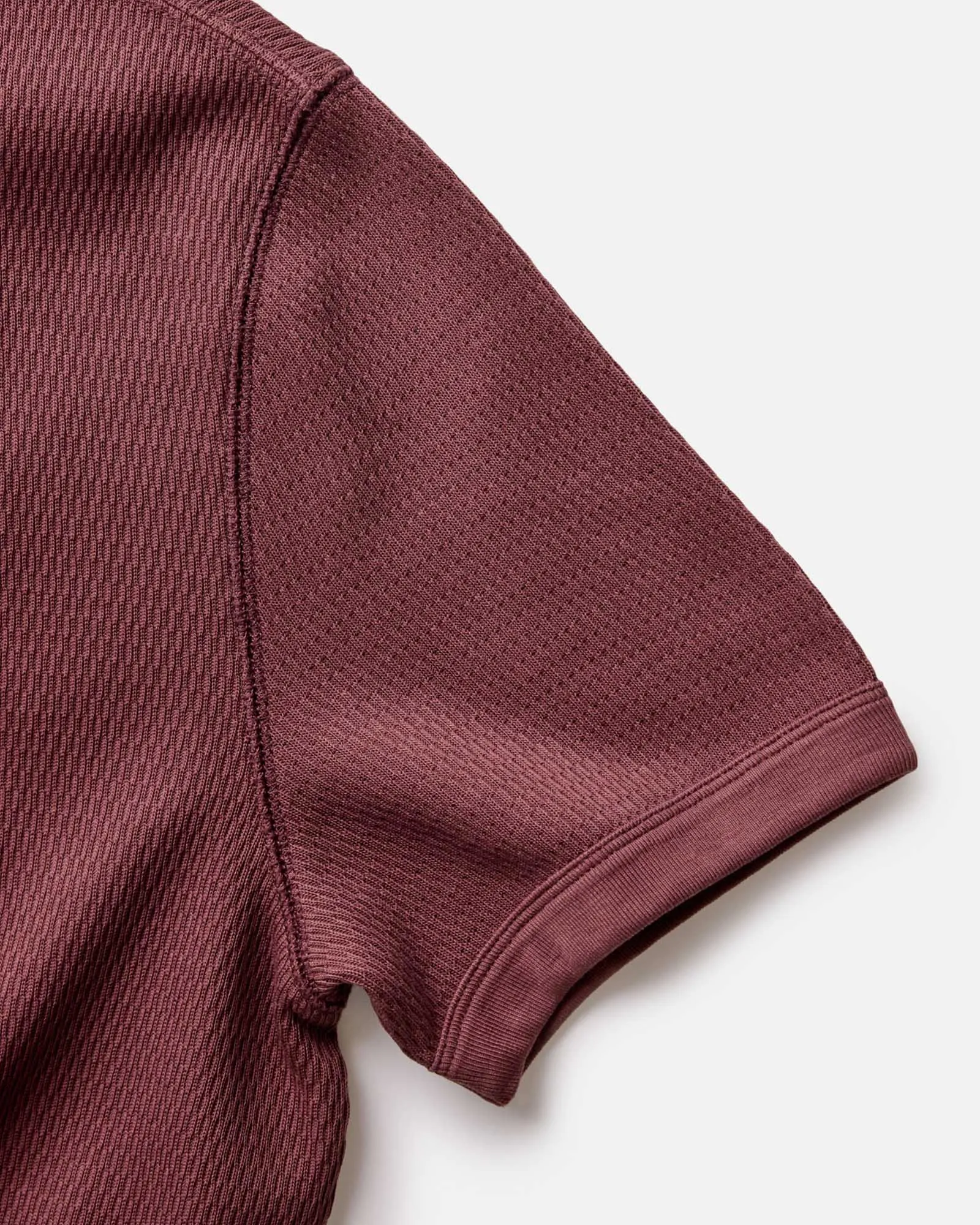 The Organic Cotton Short Sleeve Crew in Burgundy Waffle Trendy Design