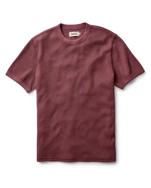 The Organic Cotton Short Sleeve Crew in Burgundy Waffle Chic and Soft