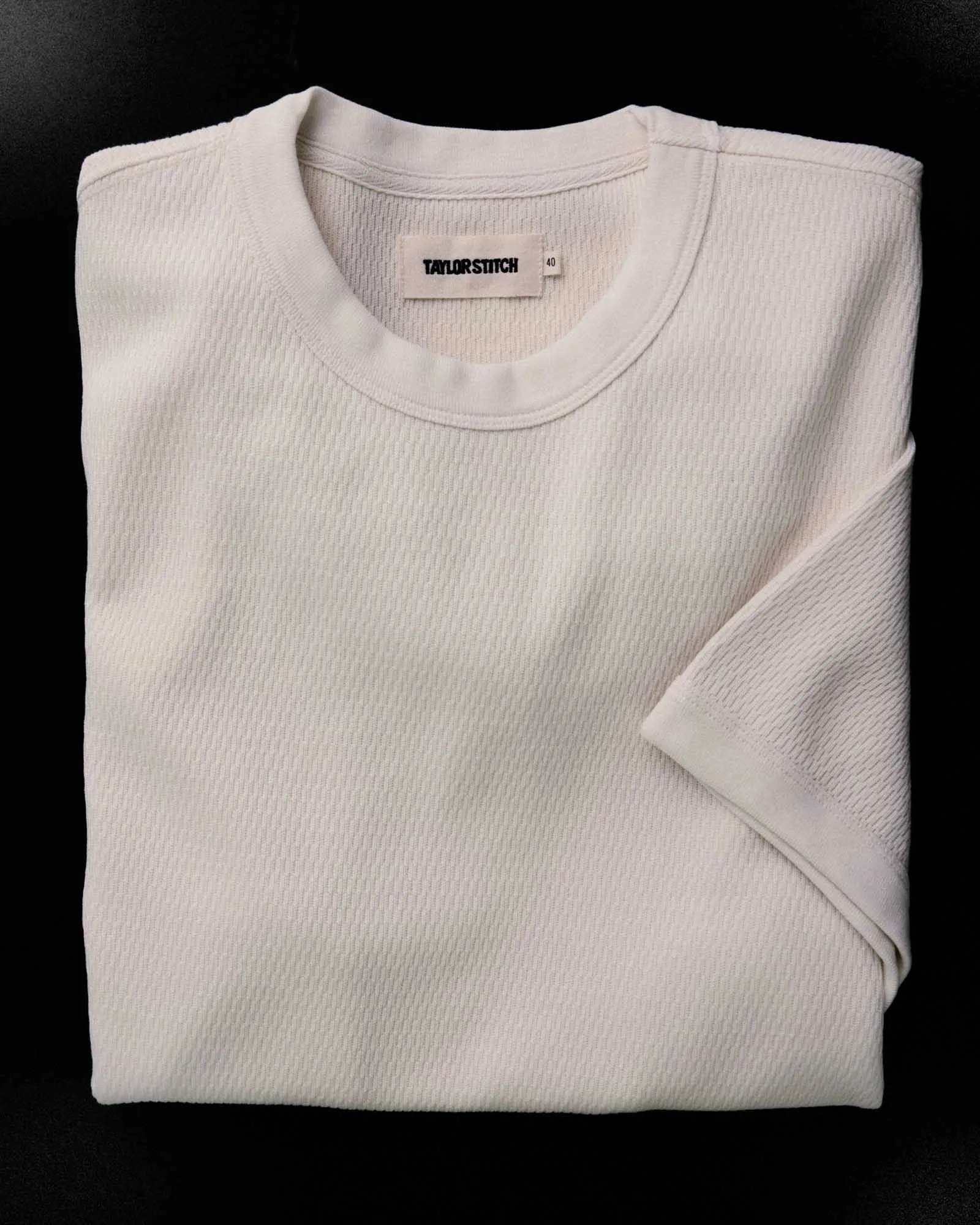 The Organic Cotton Short Sleeve Crew in Vintage White Waffle Minimalist Apparel