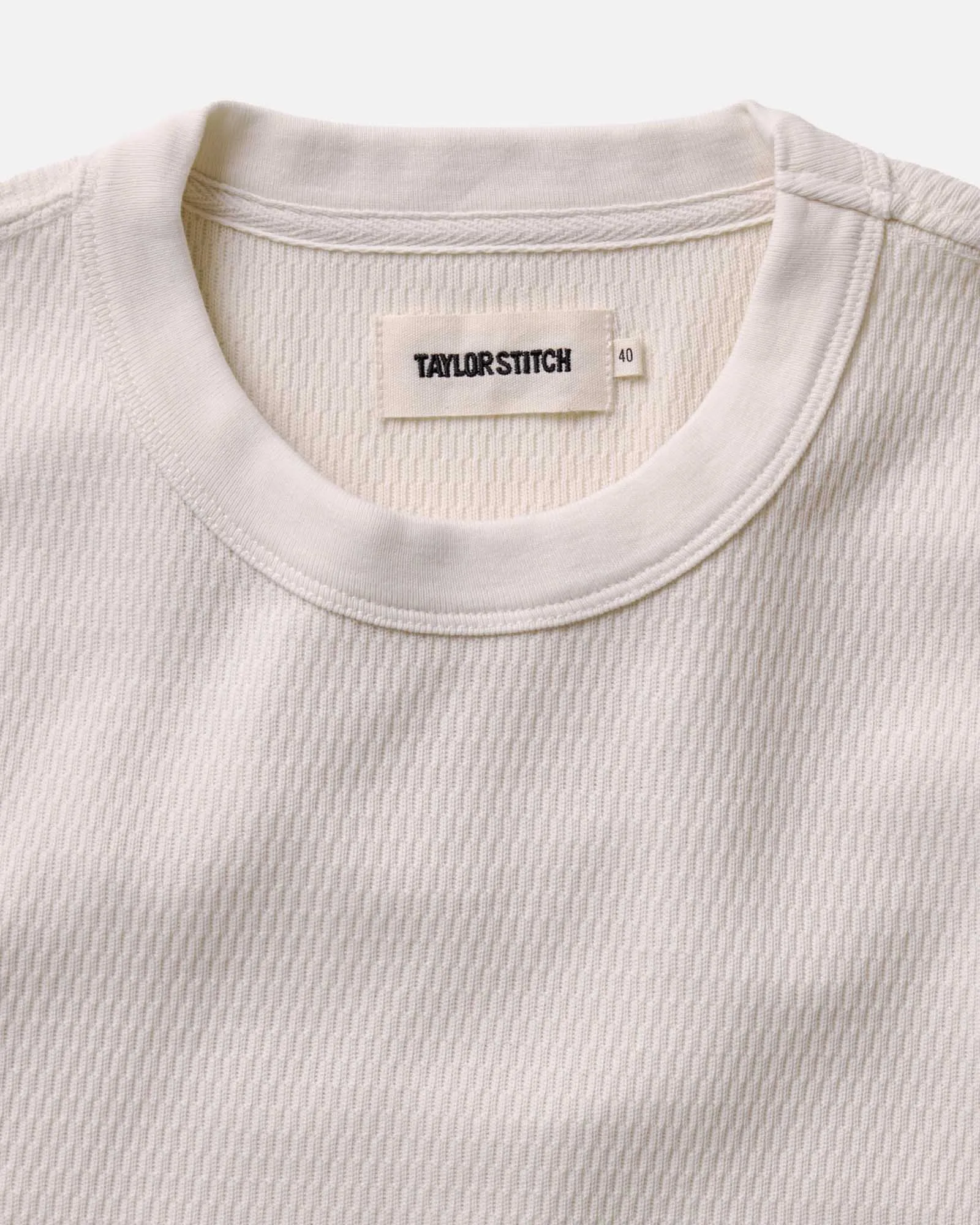 The Organic Cotton Short Sleeve Crew in Vintage White Waffle UltraSoftBrushedInterior Fashionable Piece