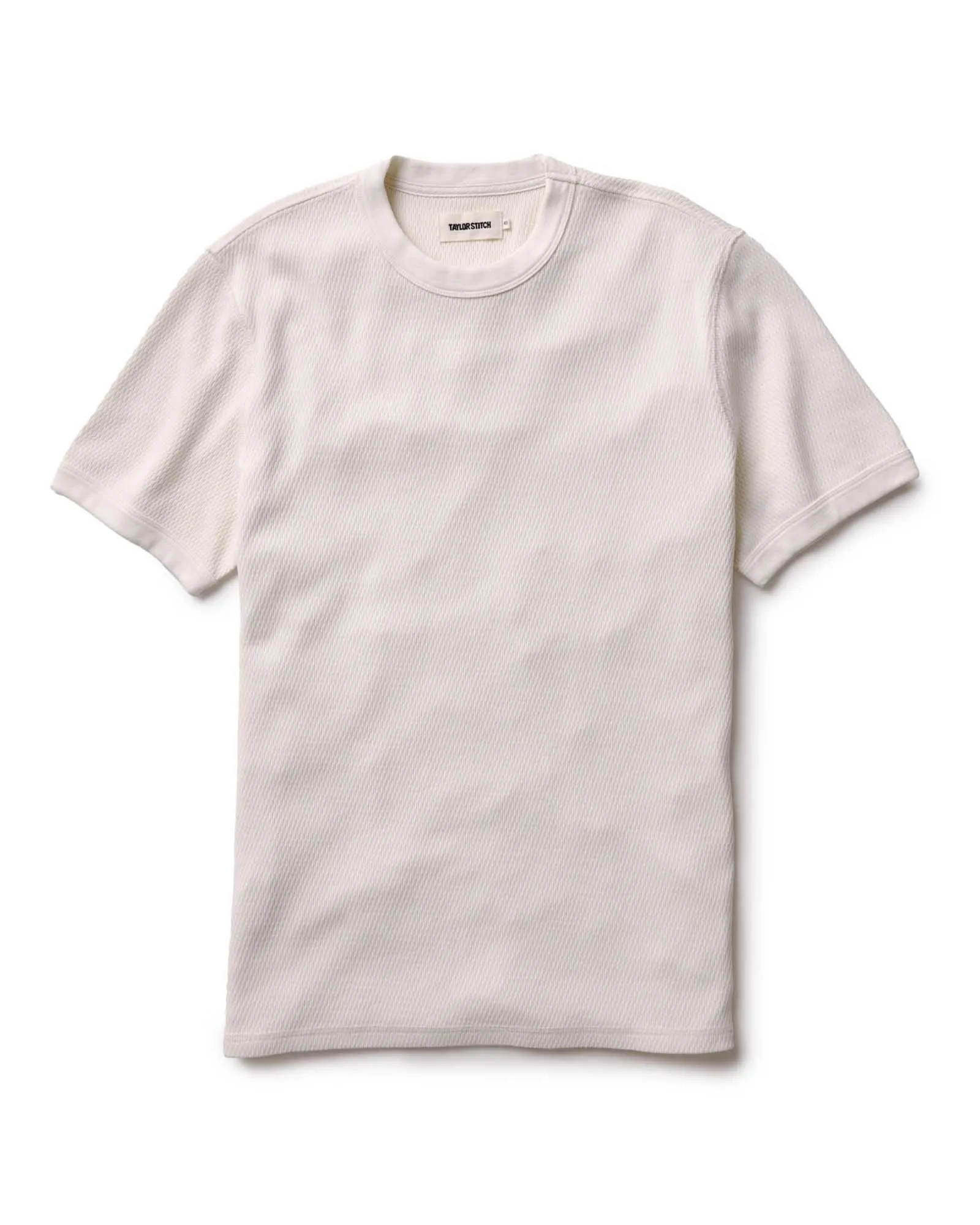 The Organic Cotton Short Sleeve Crew in Vintage White Waffle Simple Fit