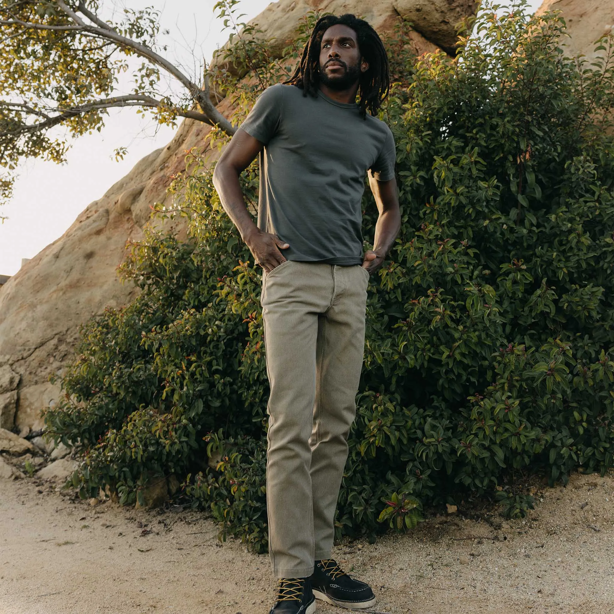 Stretch Fabric Technology Functional Wearable The Organic Cotton Tee in Faded Black