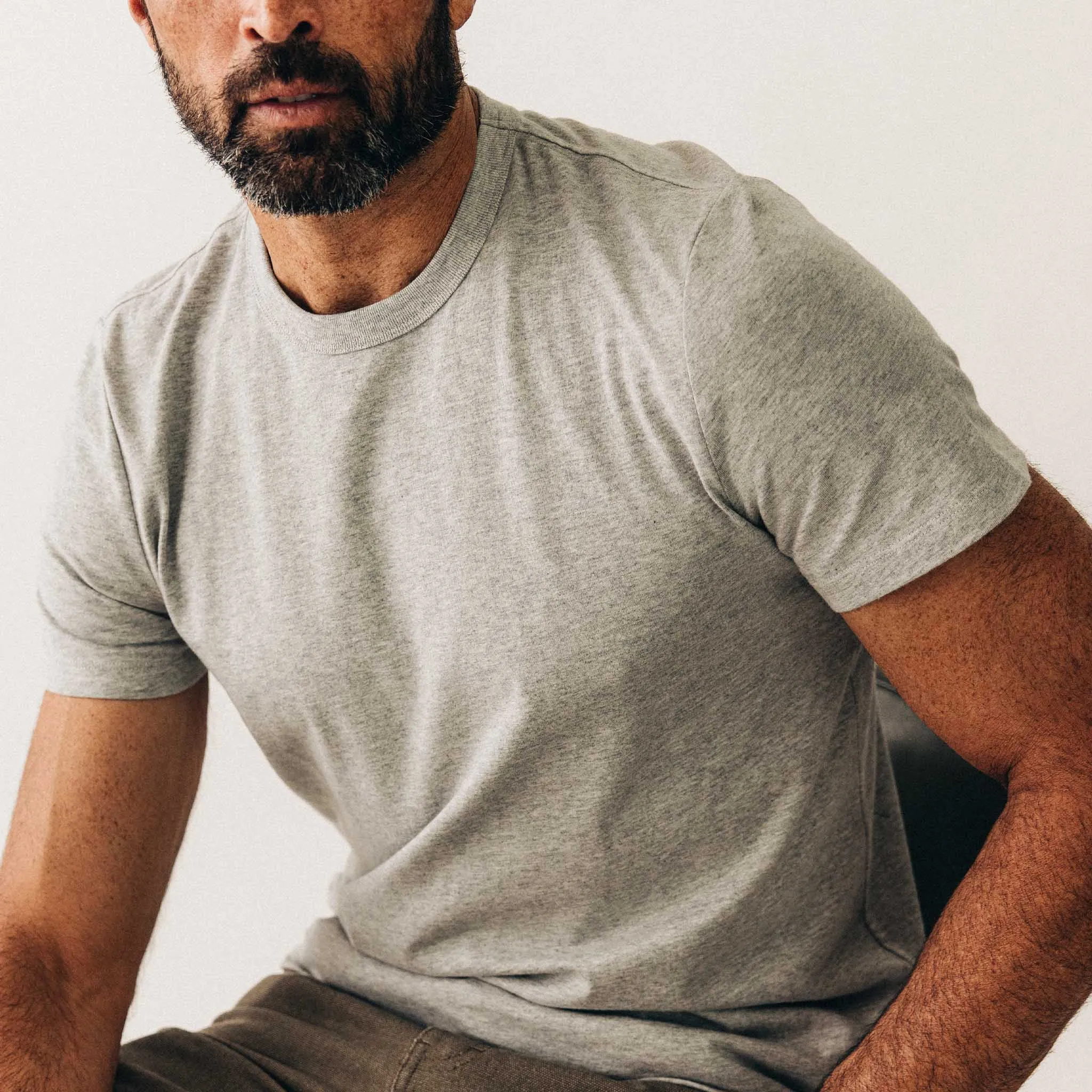 Eco-friendly The Organic Cotton Tee in Heather Grey