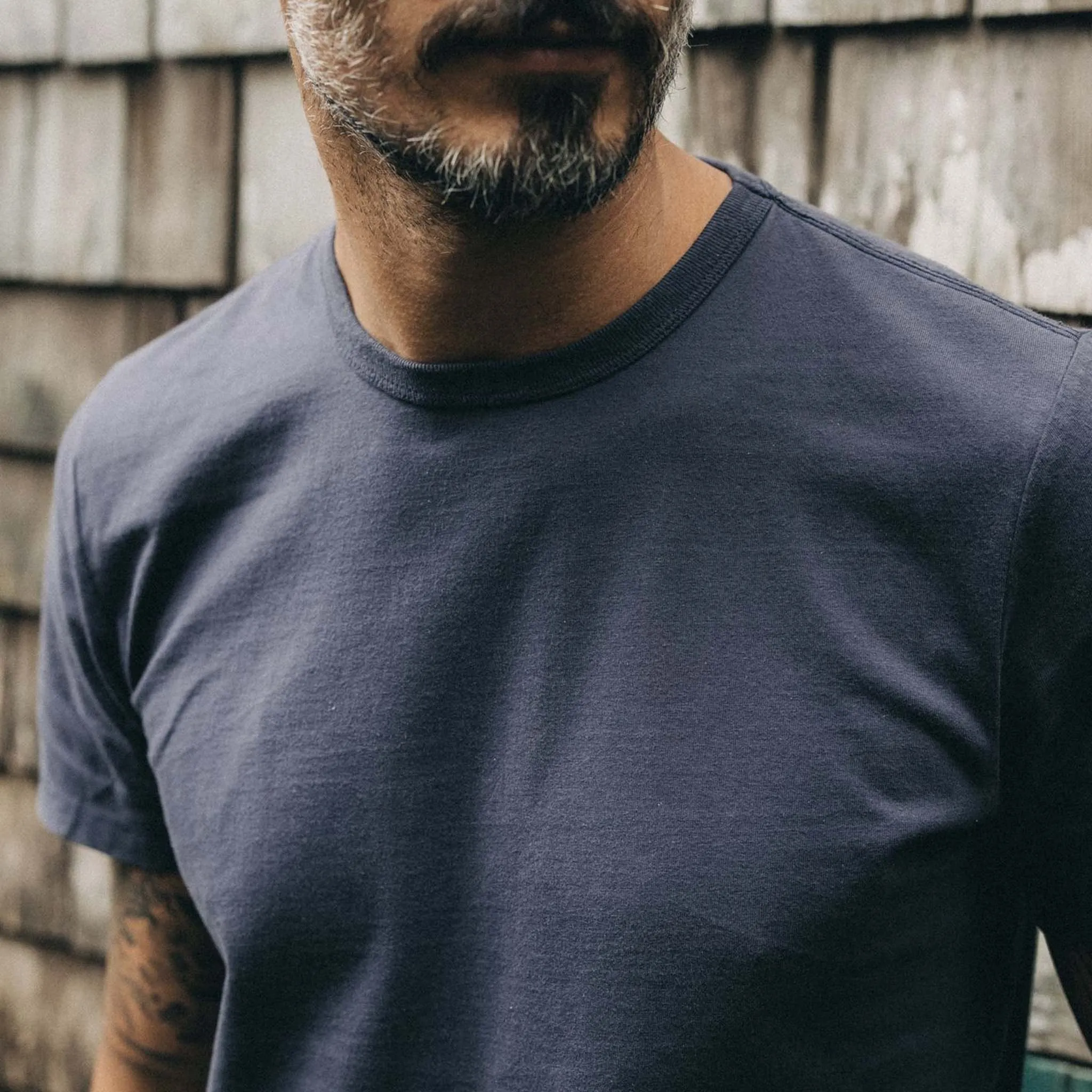 The Organic Cotton Tee in Navy High-Quality Fabric Travel Friendly