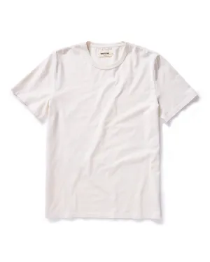 The Organic Cotton Tee in Vintage White Versatile Fashion Low Profile Collar