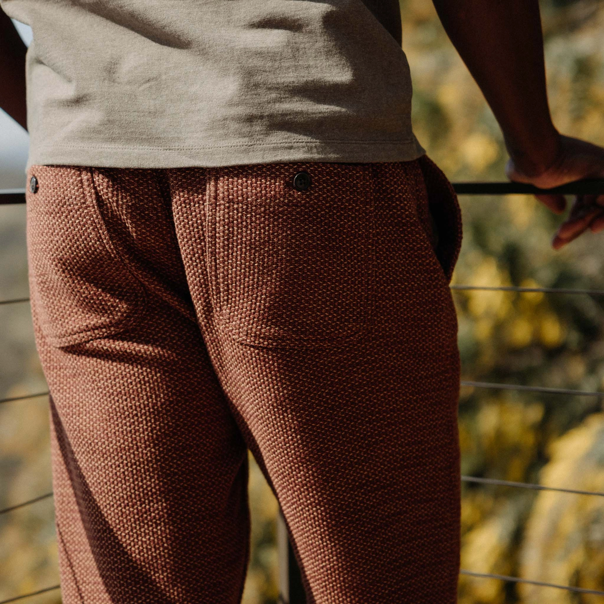 MultiPocket The Apres Pant in Black Cherry Sashiko