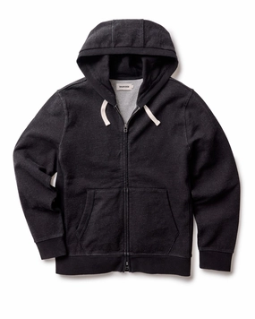 The Apres Zip Hoodie in Black Indigo Terry Propose