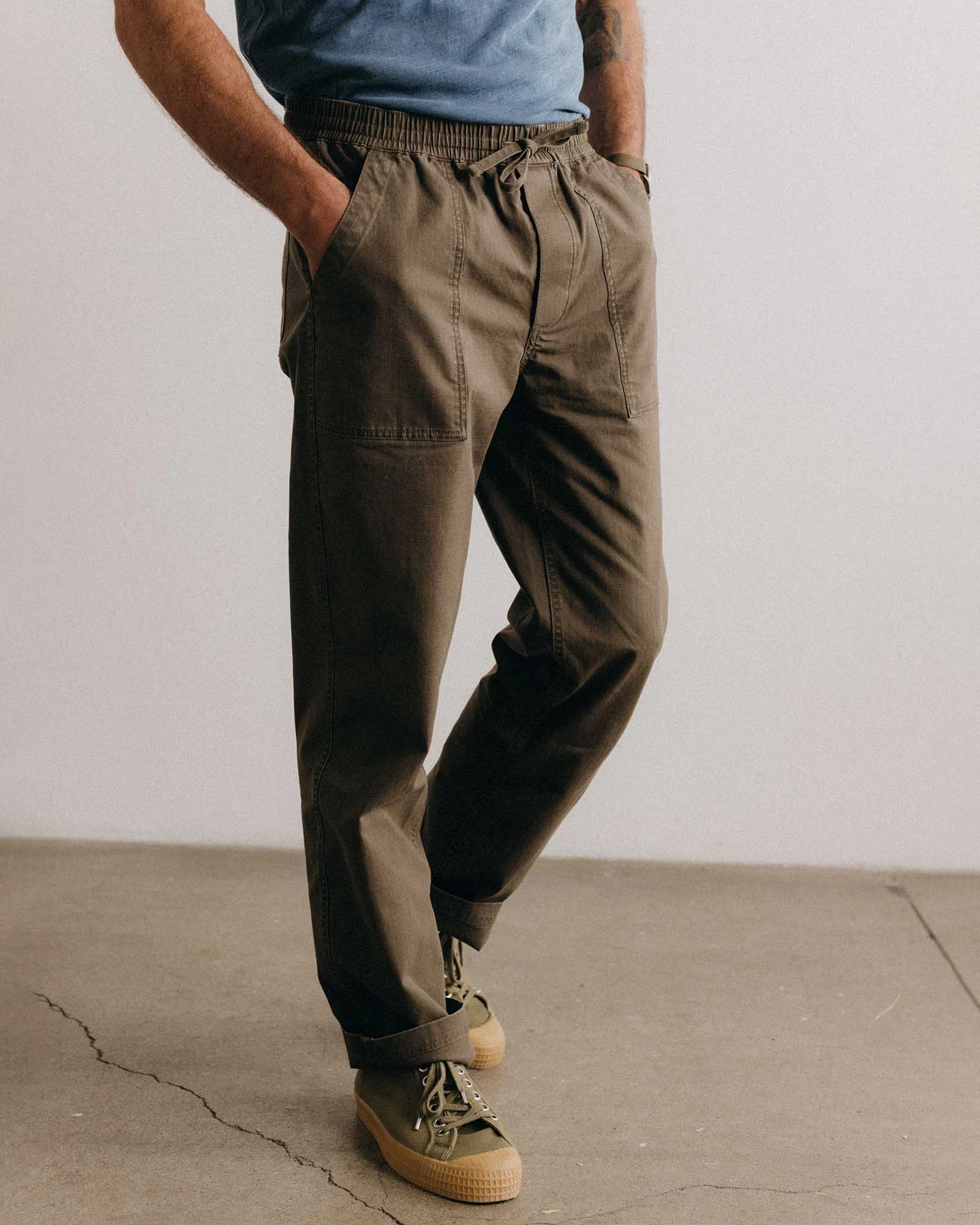 Chilly Day Ready Perfect Silhouette The Breakwater Pant in Mushroom Ripstop