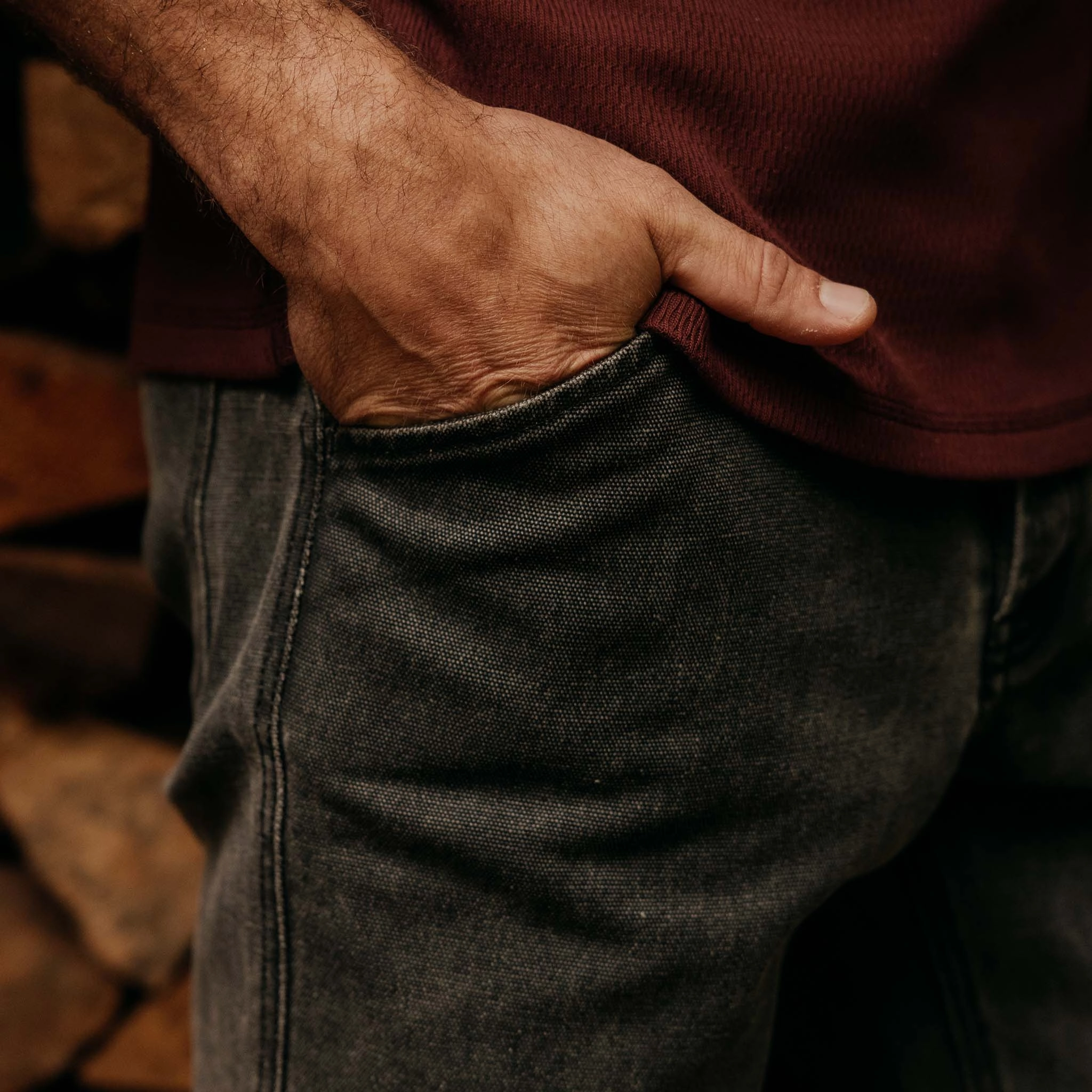 Classic Fit The Camp Pant in Coal Chipped Canvas