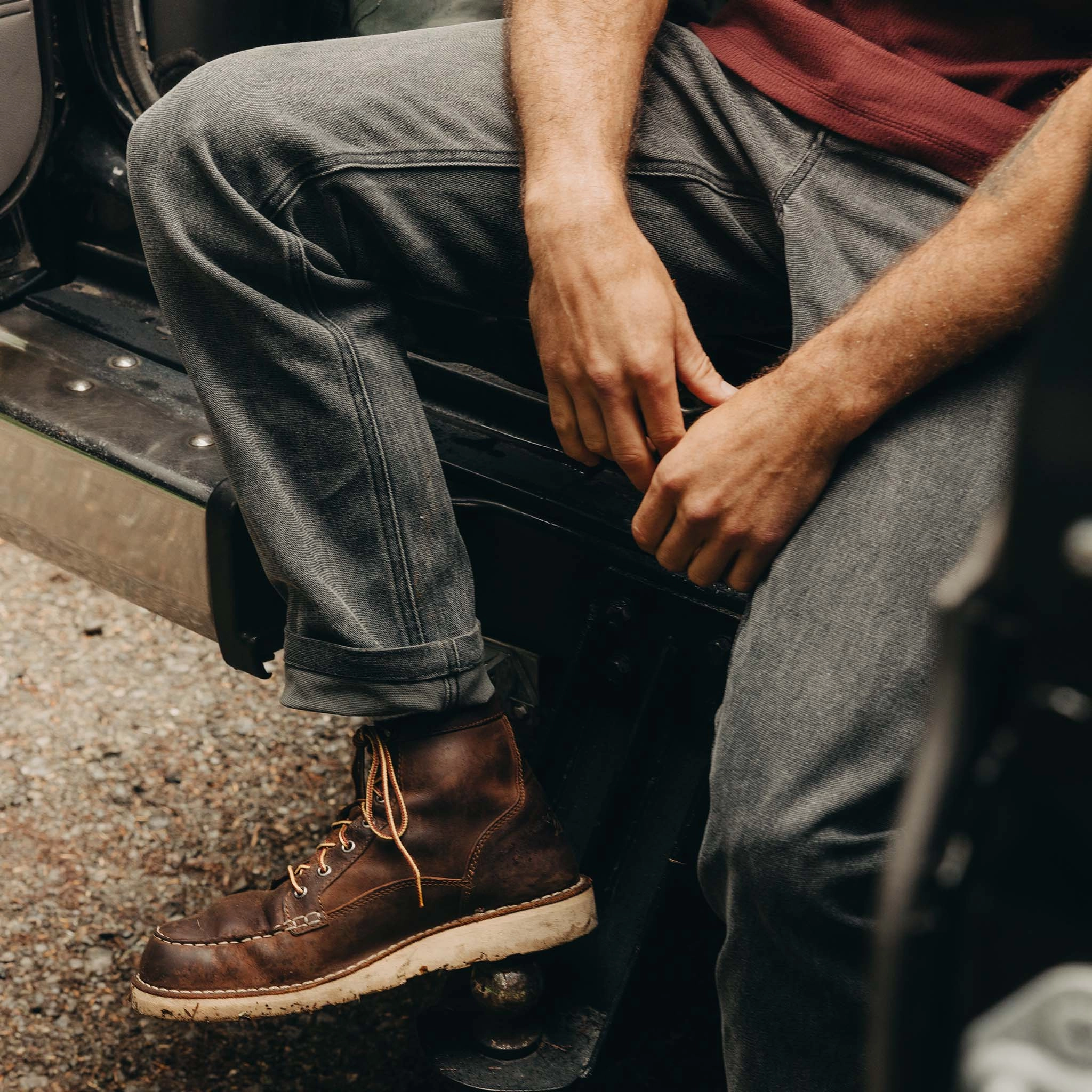 The Camp Pant in Coal Chipped Canvas Crisp Design