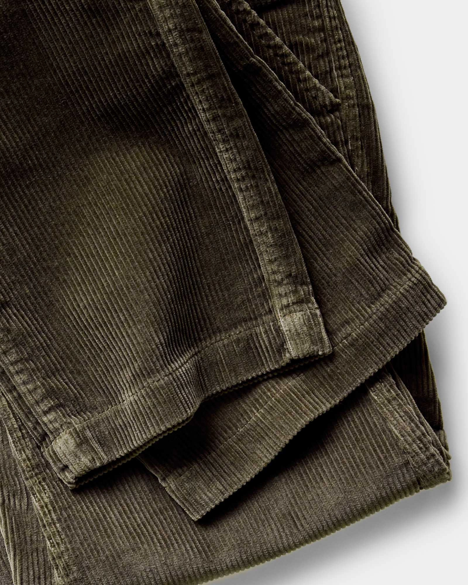The Carnegie Pant in Fatigue Olive Corduroy FlexibleMobilityDesign Roll-up style