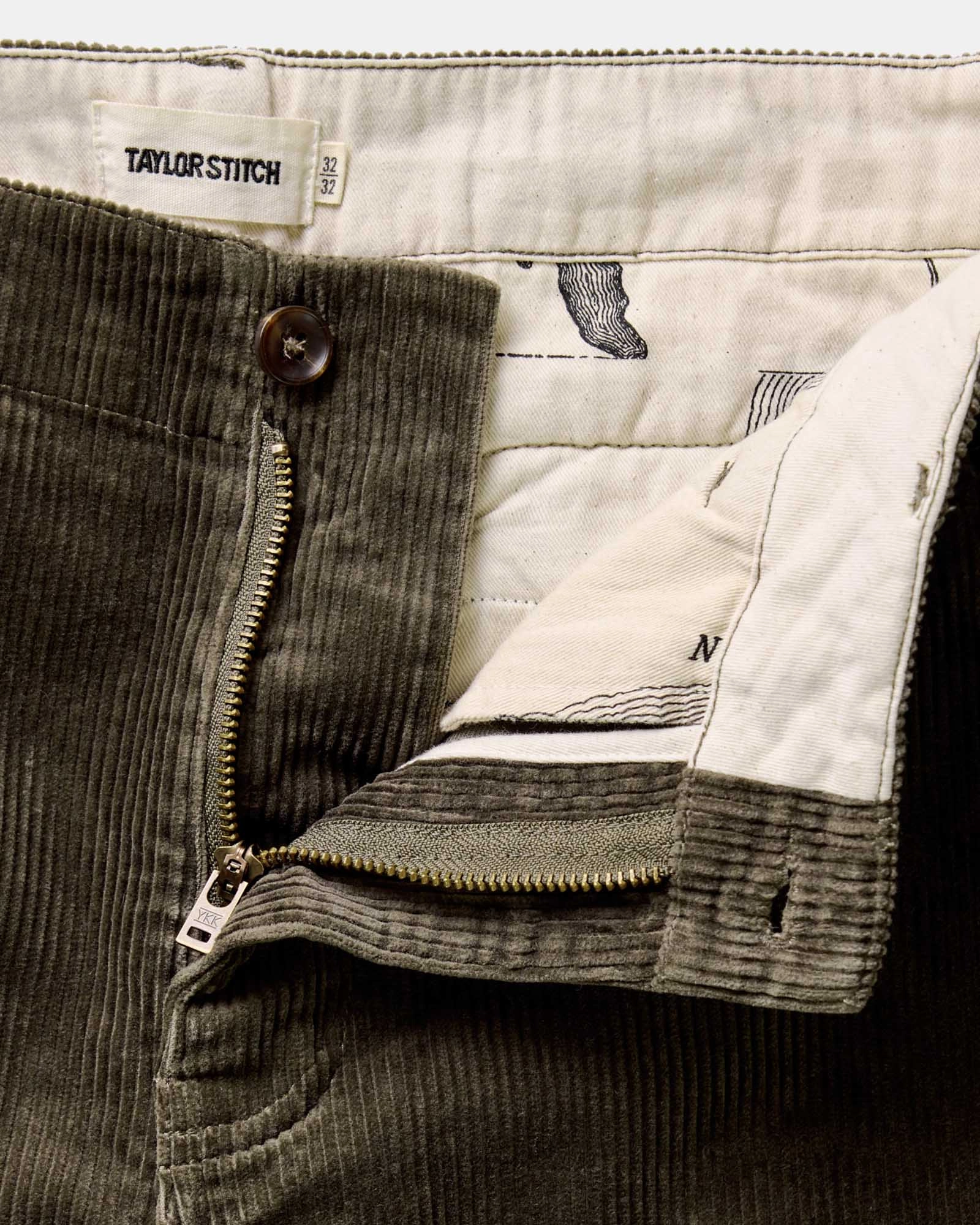 The Carnegie Pant in Fatigue Olive Corduroy ReinforcedSeams Work Ready