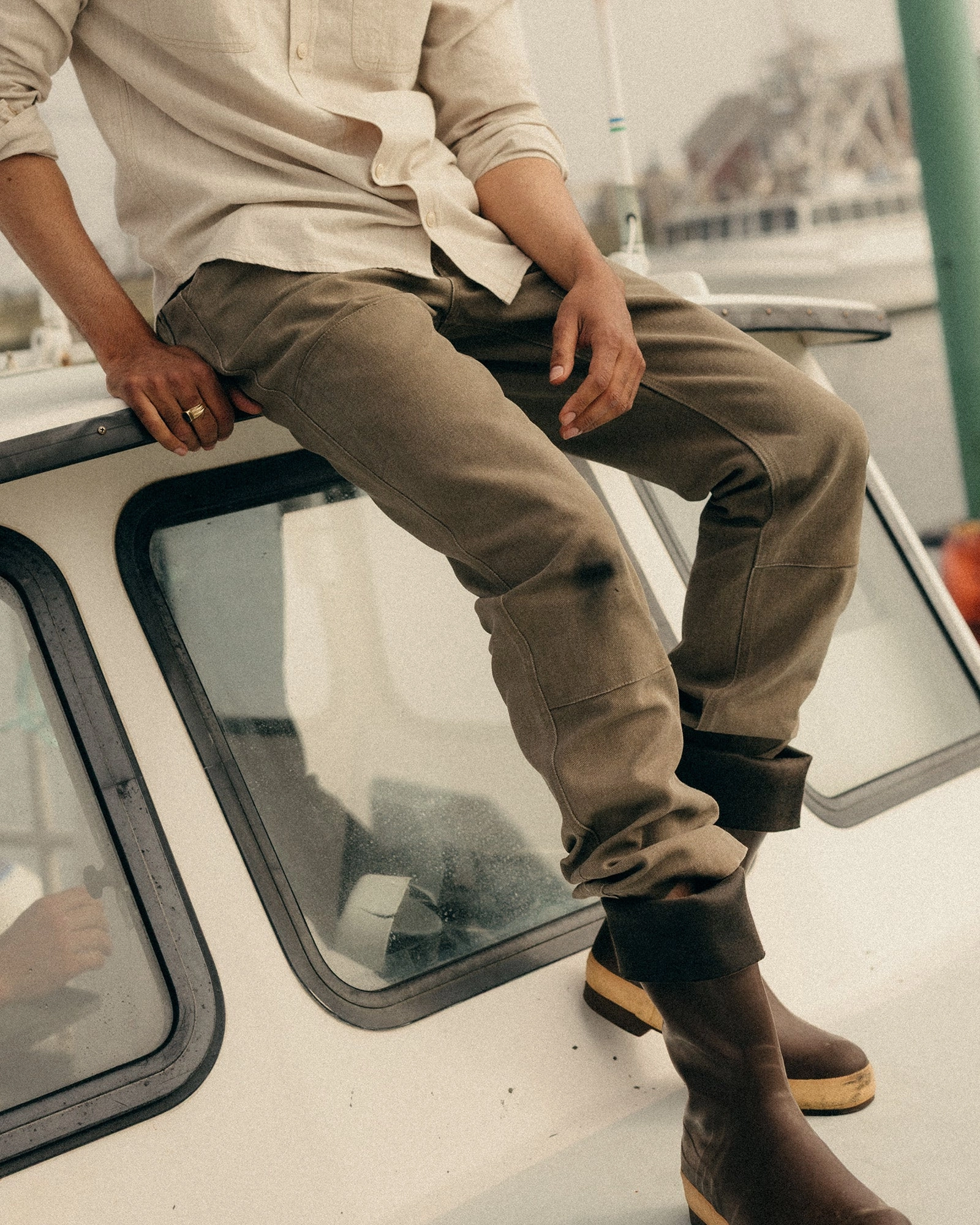The Chore Pant in Stone Chipped Canvas Utility Style