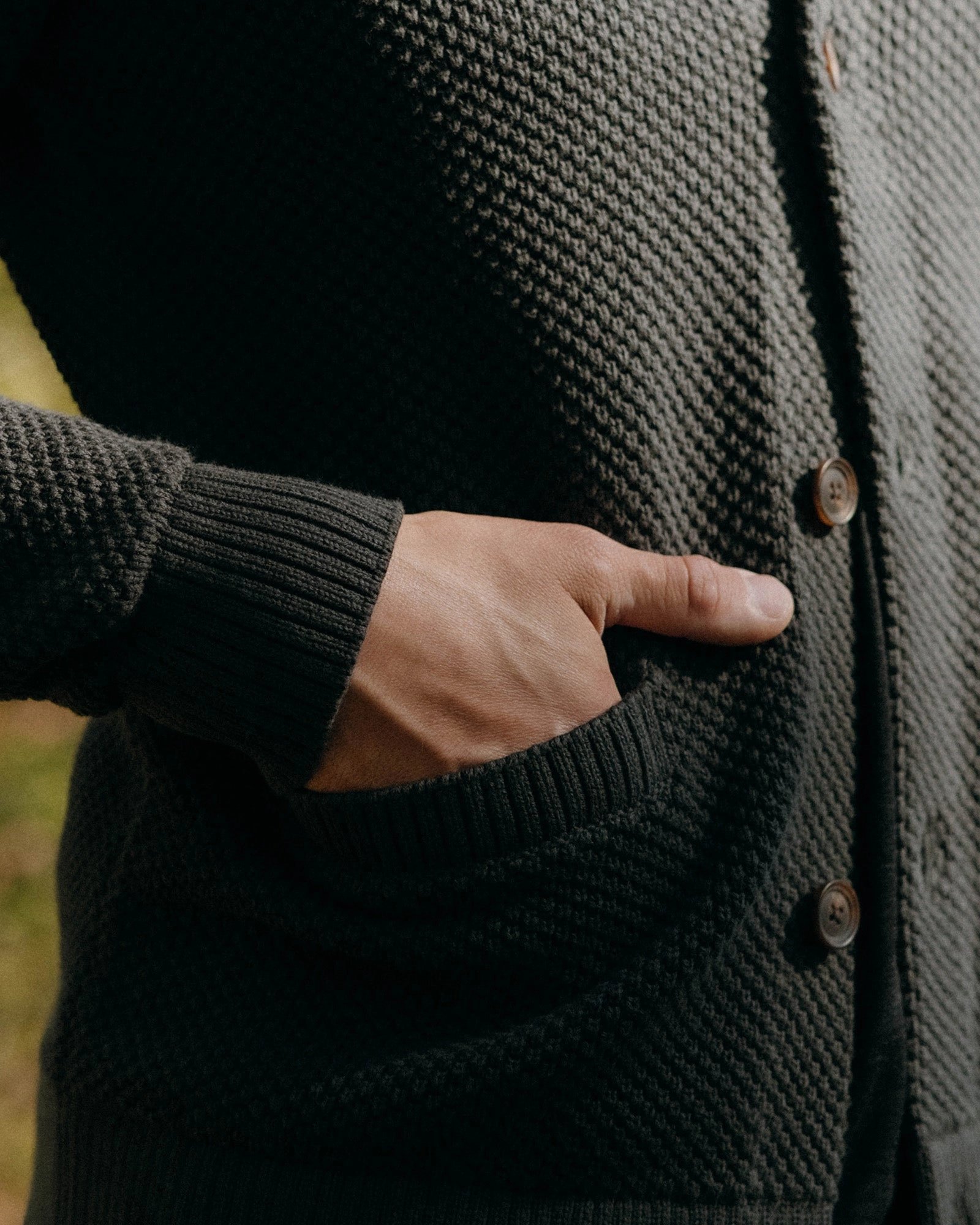 Knitted Design Soft Knit Piece The Crawford Sweater in Charcoal