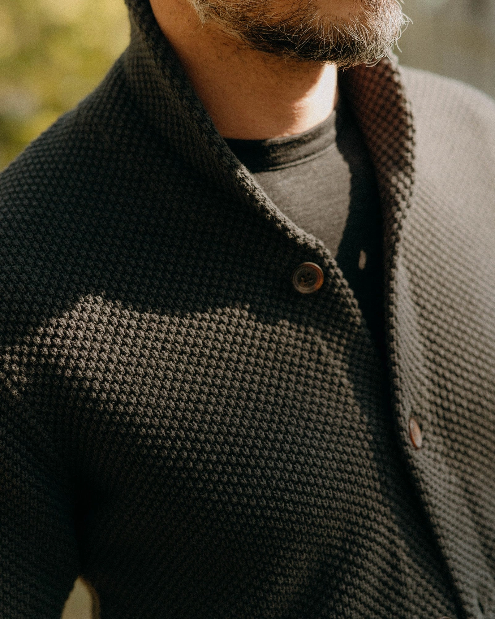 Lightweight Merino Cozy Essentials The Crawford Sweater in Charcoal