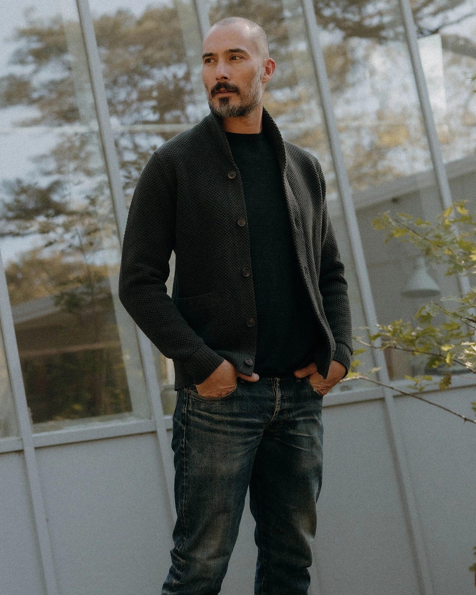 Moisture wicking Soft Knit Wear The Crawford Sweater in Charcoal