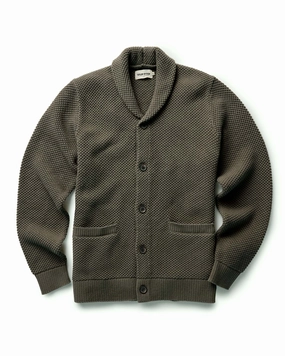 The Crawford Sweater in Fatigue Olive Lattice Stitch Pattern