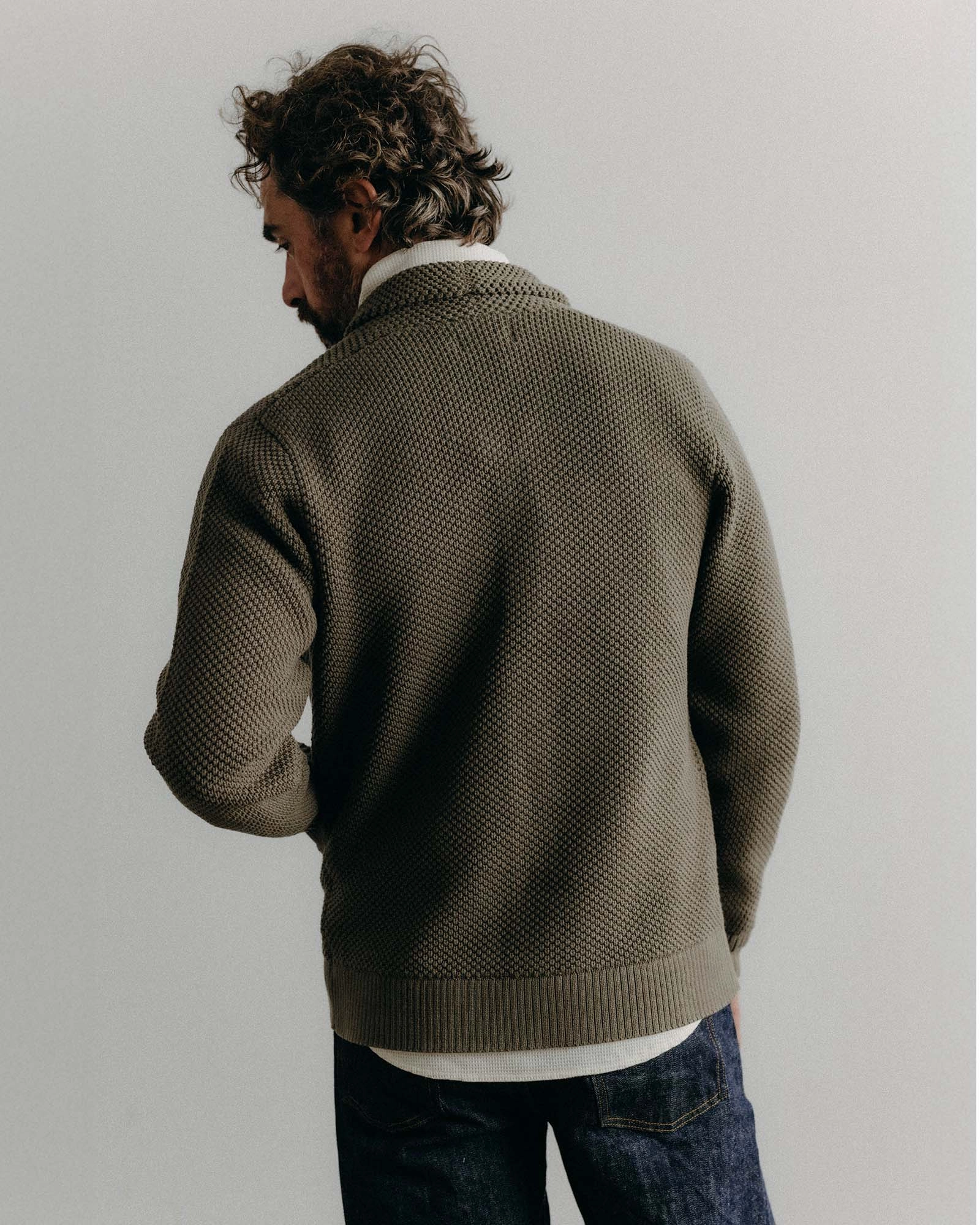 The Crawford Sweater in Fatigue Olive Knit Apparel