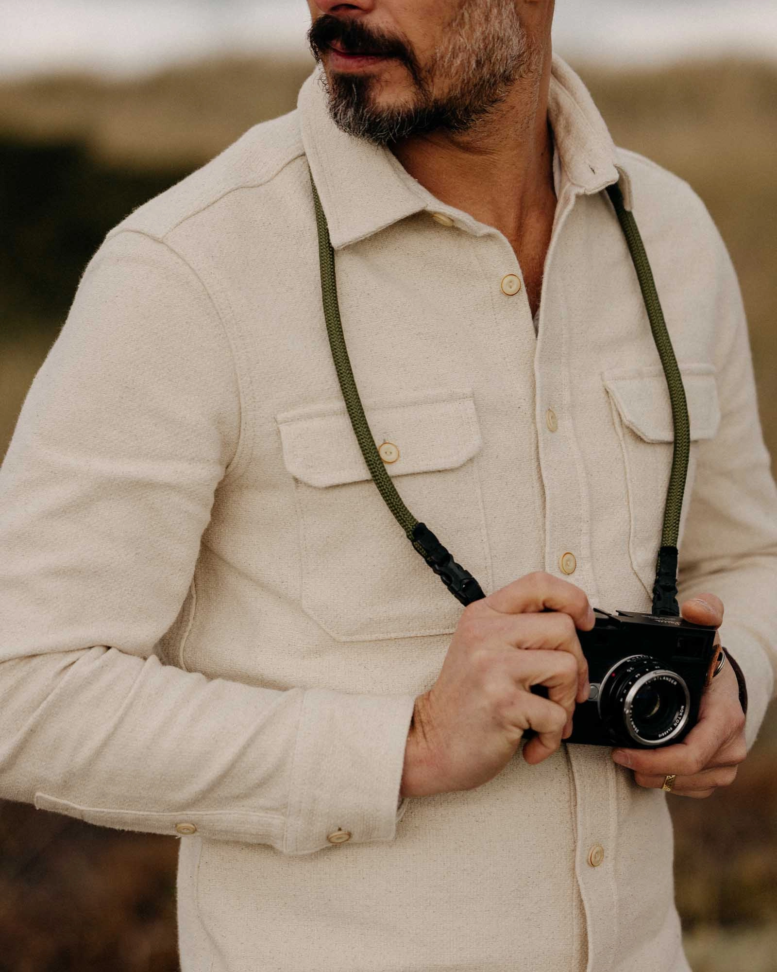 The Division Shirt in Birch Festive Look Hidden Placket