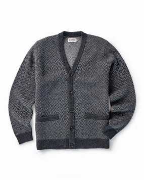Breathable fabric Timeless Comfort The Eddy Cardigan in Heather Charcoal Herringbone