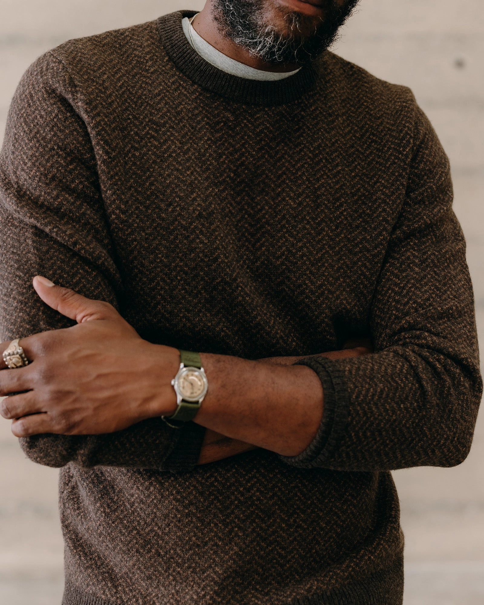 The Eddy Crew in Coffee Herringbone Winter Style