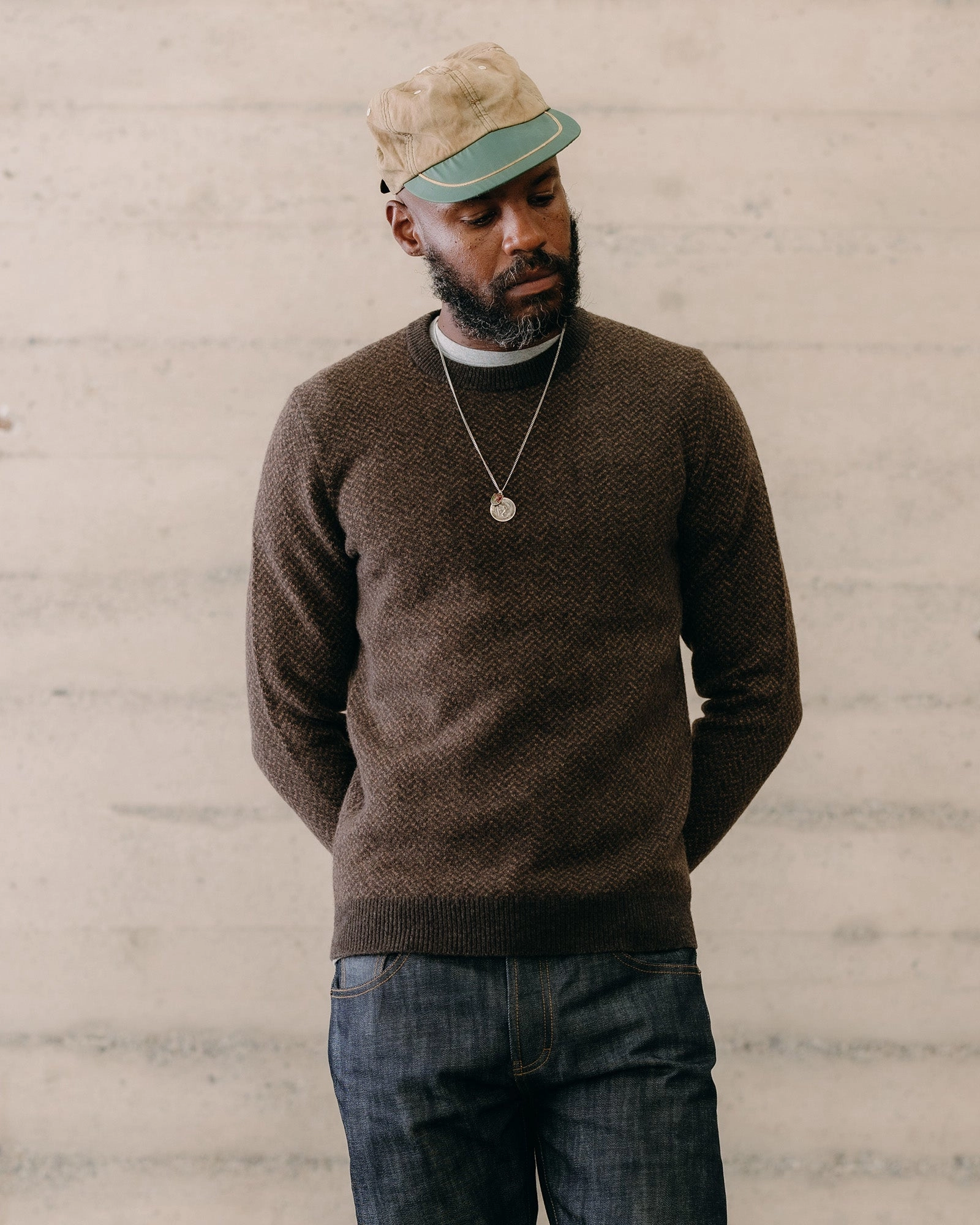 The Eddy Crew in Coffee Herringbone Layered Style