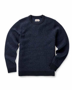 The Eddy Crew in Heather Marine Herringbone Perfect Warmth