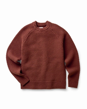 Chilly Chic Oversized Silhouette The Fisherman Sweater in Heather Brick Merino