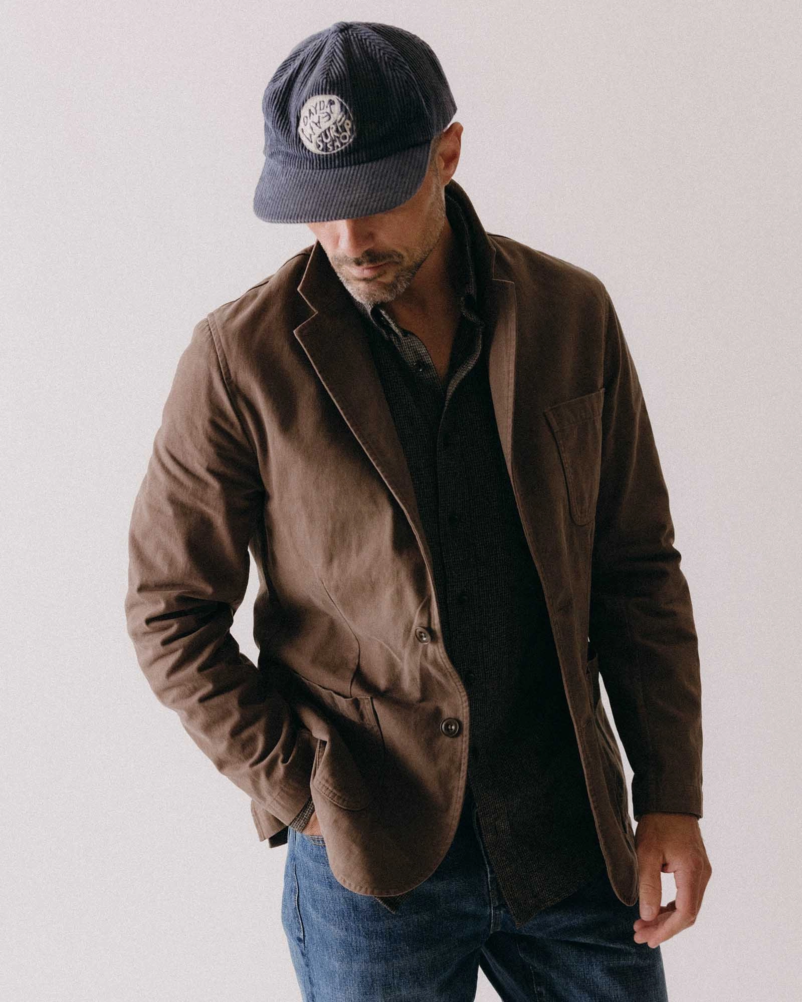 The Foundation Sportcoat in Organic Espresso Twill Lightweight Waterproof