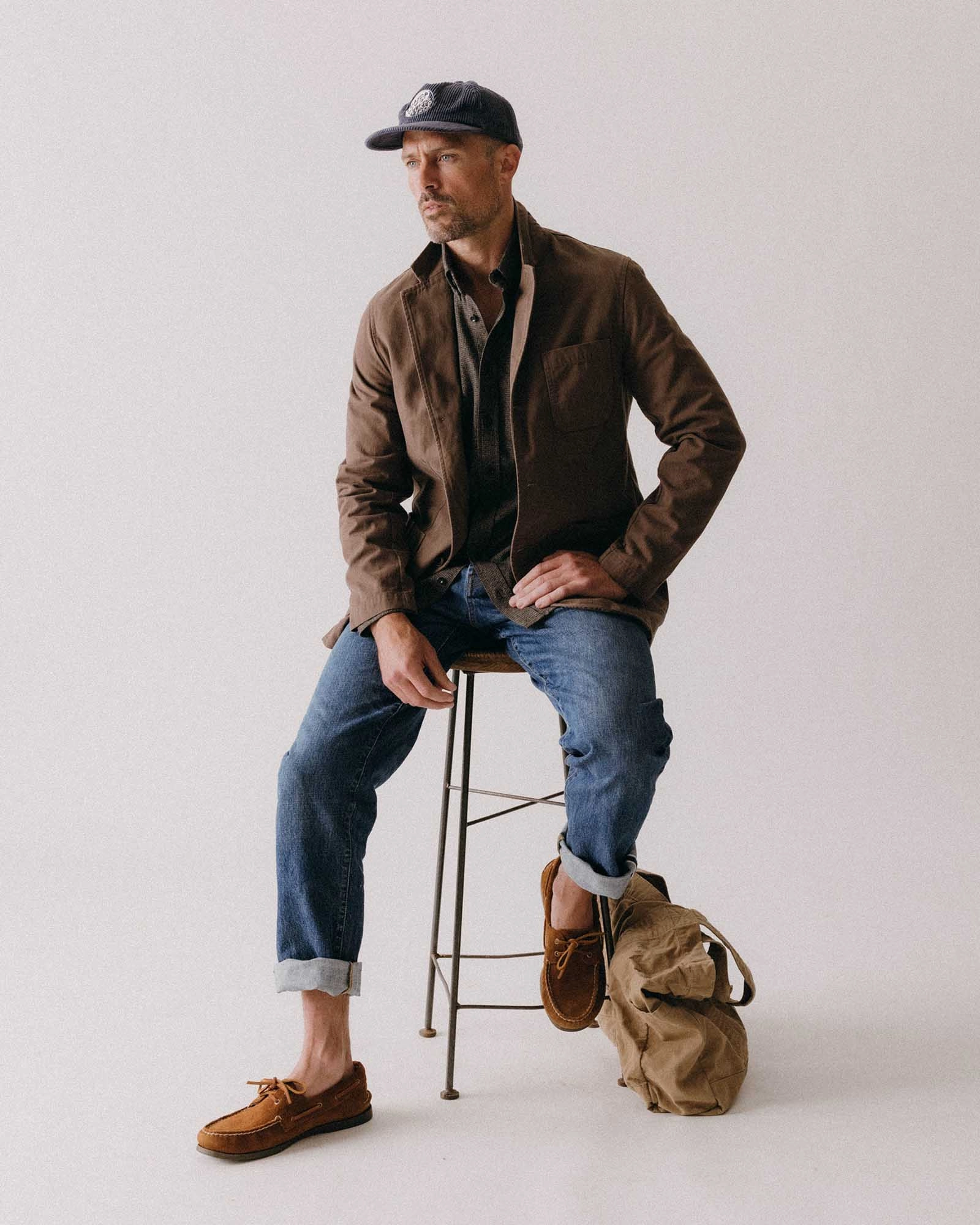 The Foundation Sportcoat in Organic Espresso Twill Potential Bandana
