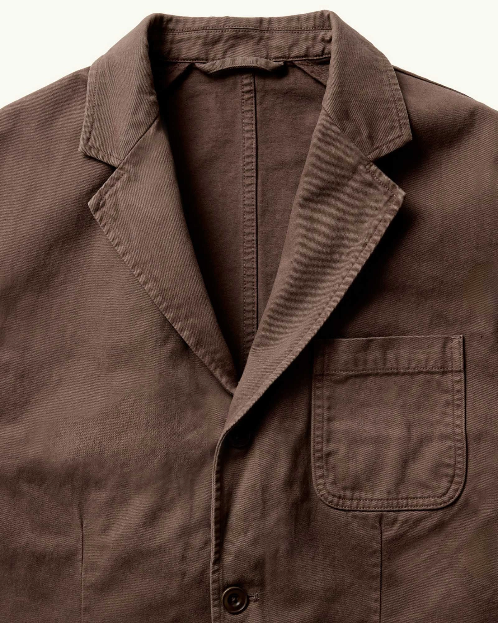 The Foundation Sportcoat in Organic Espresso Twill NonBulkyFit Loose