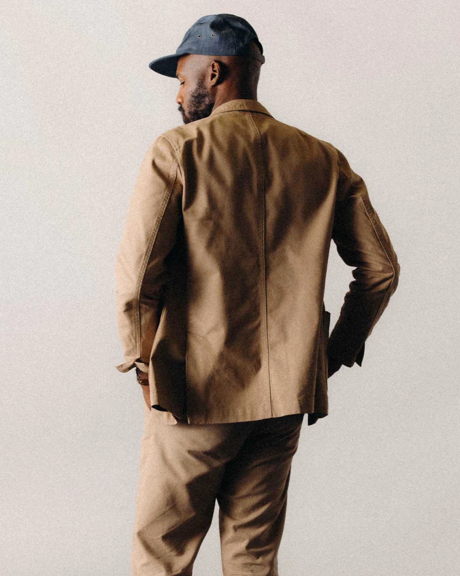 The Foundation Sportcoat in Organic Khaki Twill Wardrobe Raglan Sleeve Construction