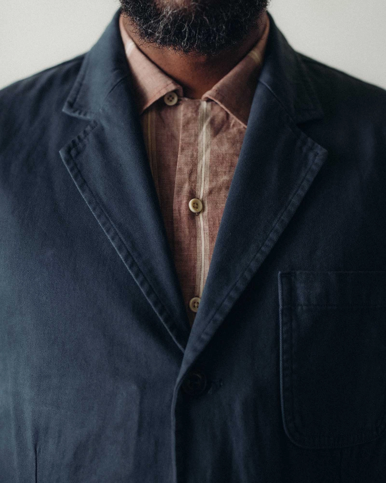 The Foundation Sportcoat in Organic Navy Twill Pin Dry climate