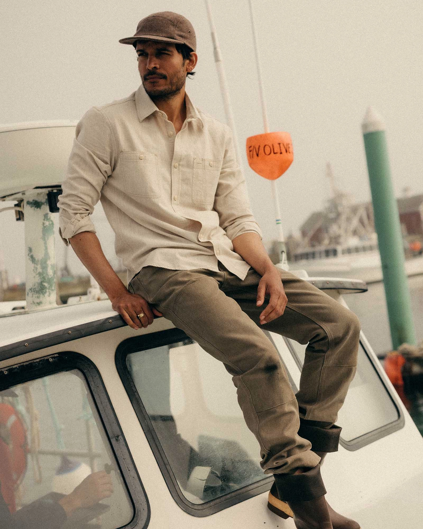 Oversized style The Foundry Shirt in Natural Chambray