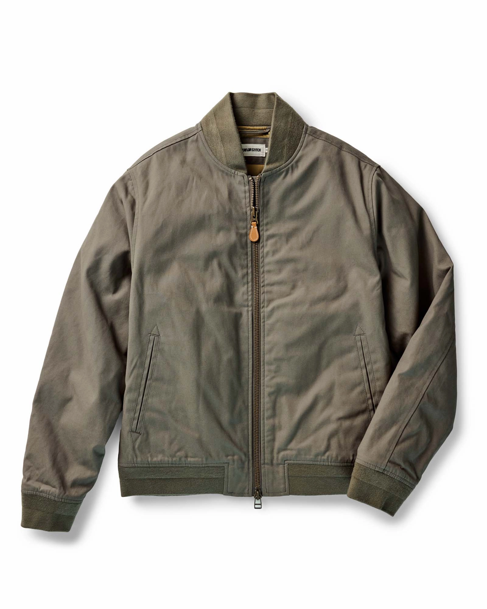 The Insulated Bomber Jacket in Fatigue Olive Dry Wax Price Connect