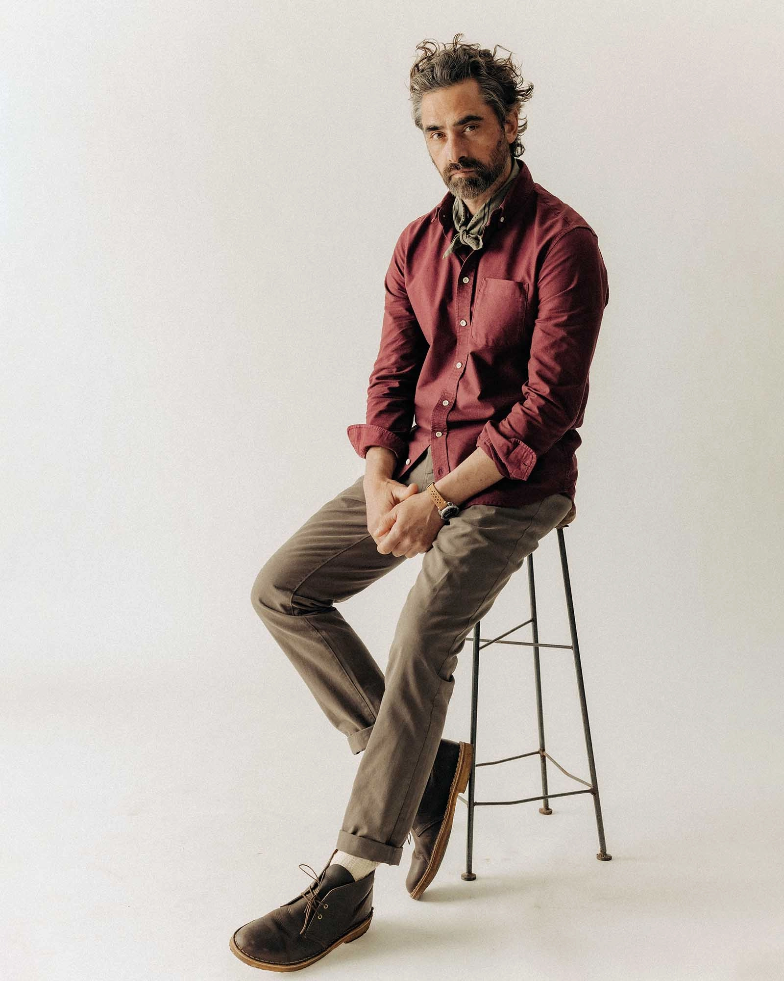The Jack in Burgundy Oxford Flexible Shoulder Construction Smooth Stitch Pattern