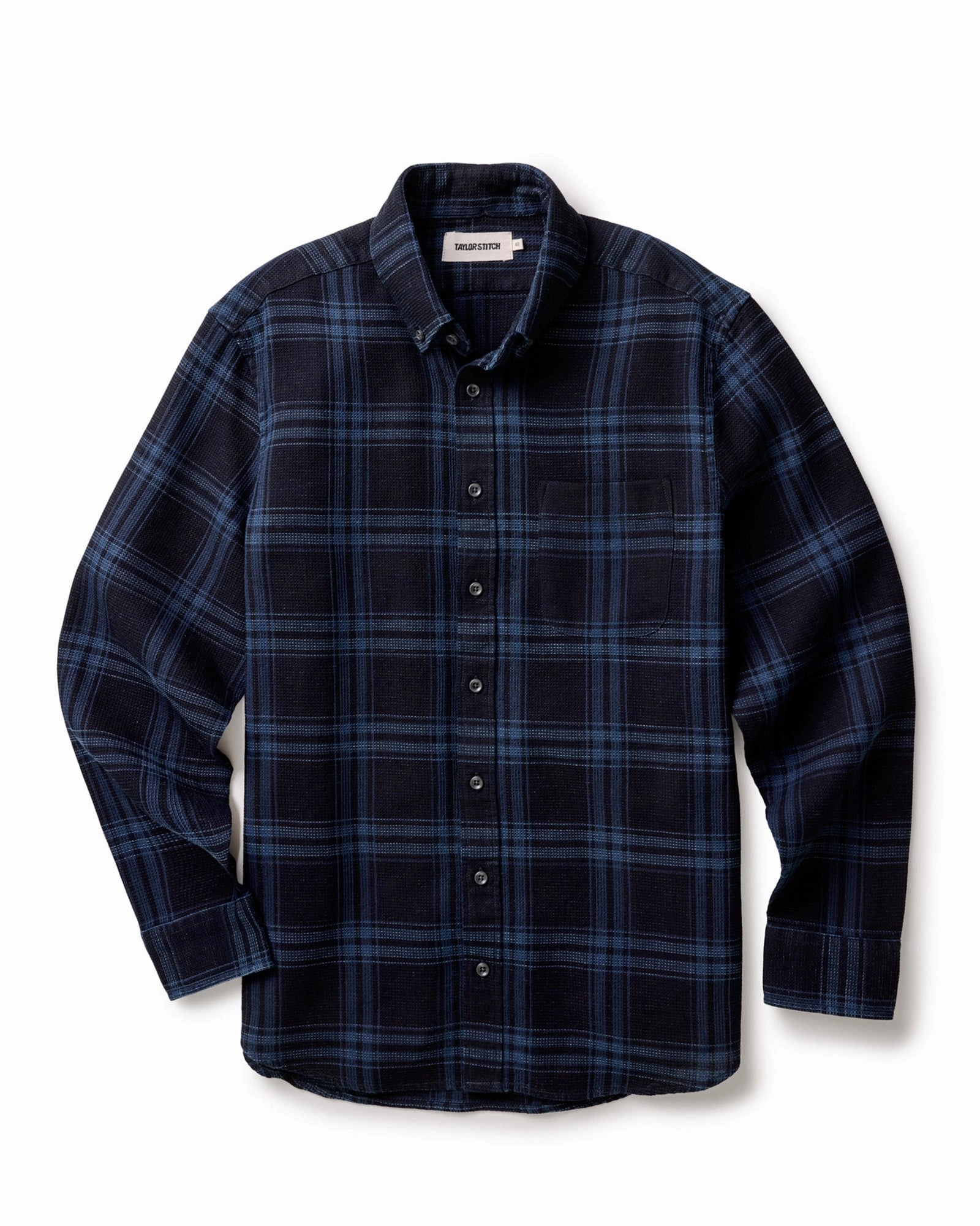 Sustainable Material The Jack in Deep Indigo Plaid Waffle