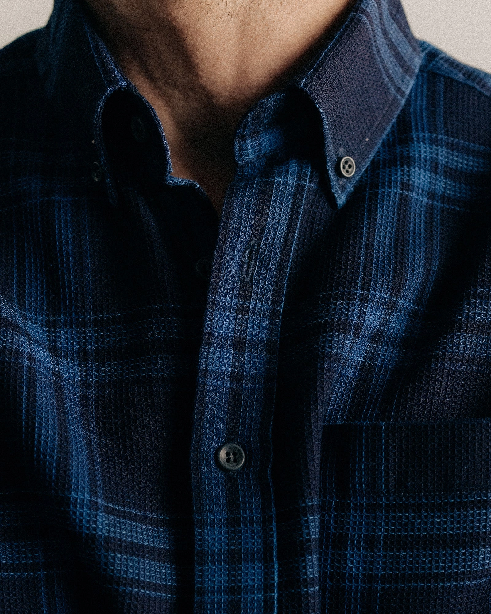 Smooth zipper closure Classic Appeal The Jack in Deep Indigo Plaid Waffle