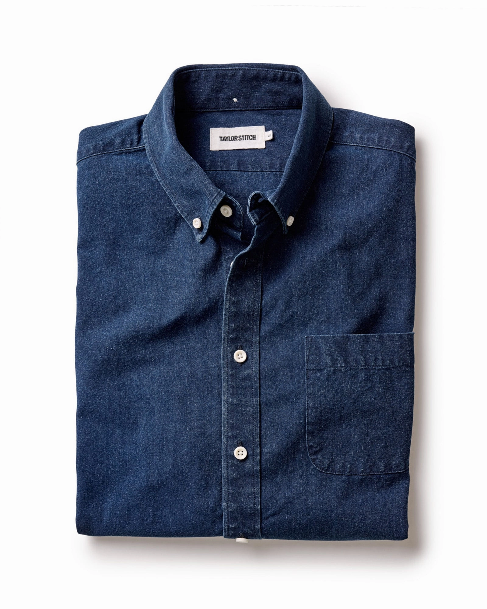 Reinforced Elbow Patches Geometric Pattern The Jack in Rinsed Indigo Oxford