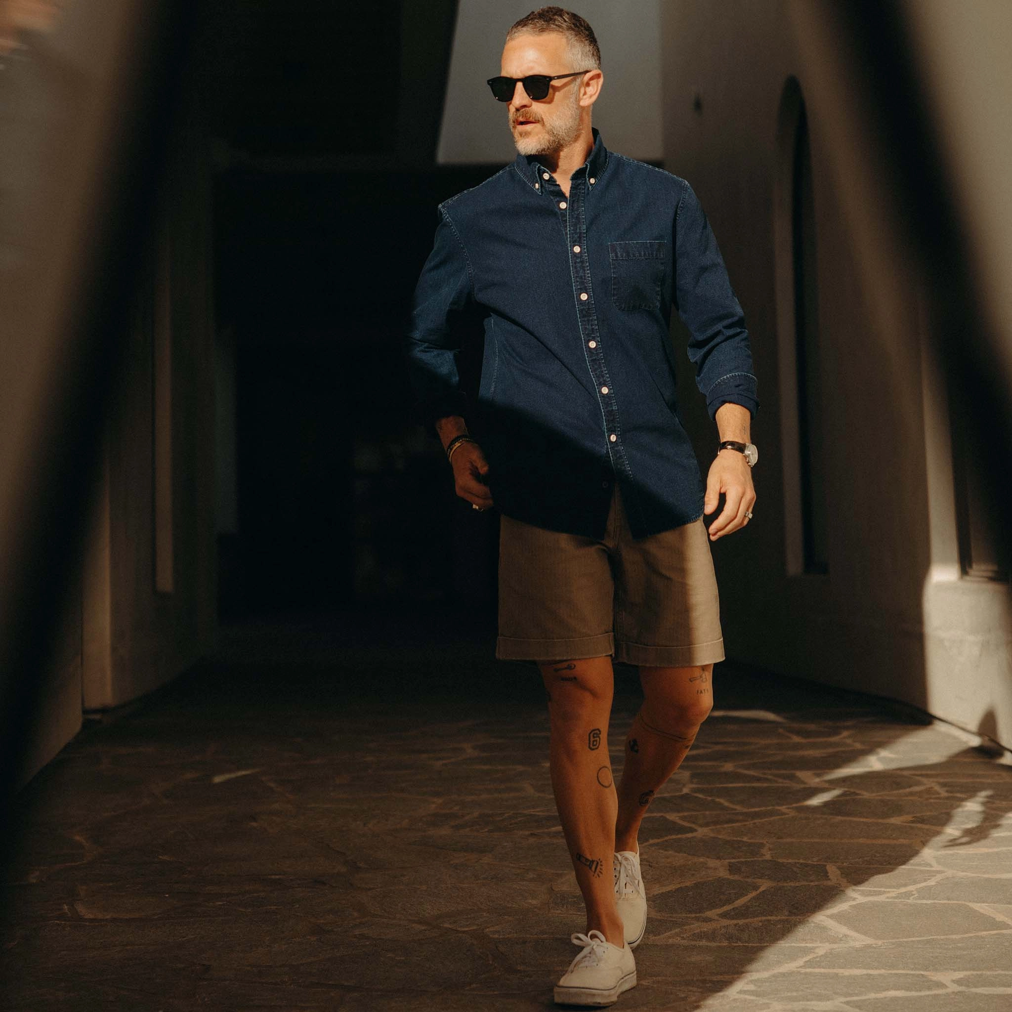 The Jack in Rinsed Indigo Oxford Organic Cotton