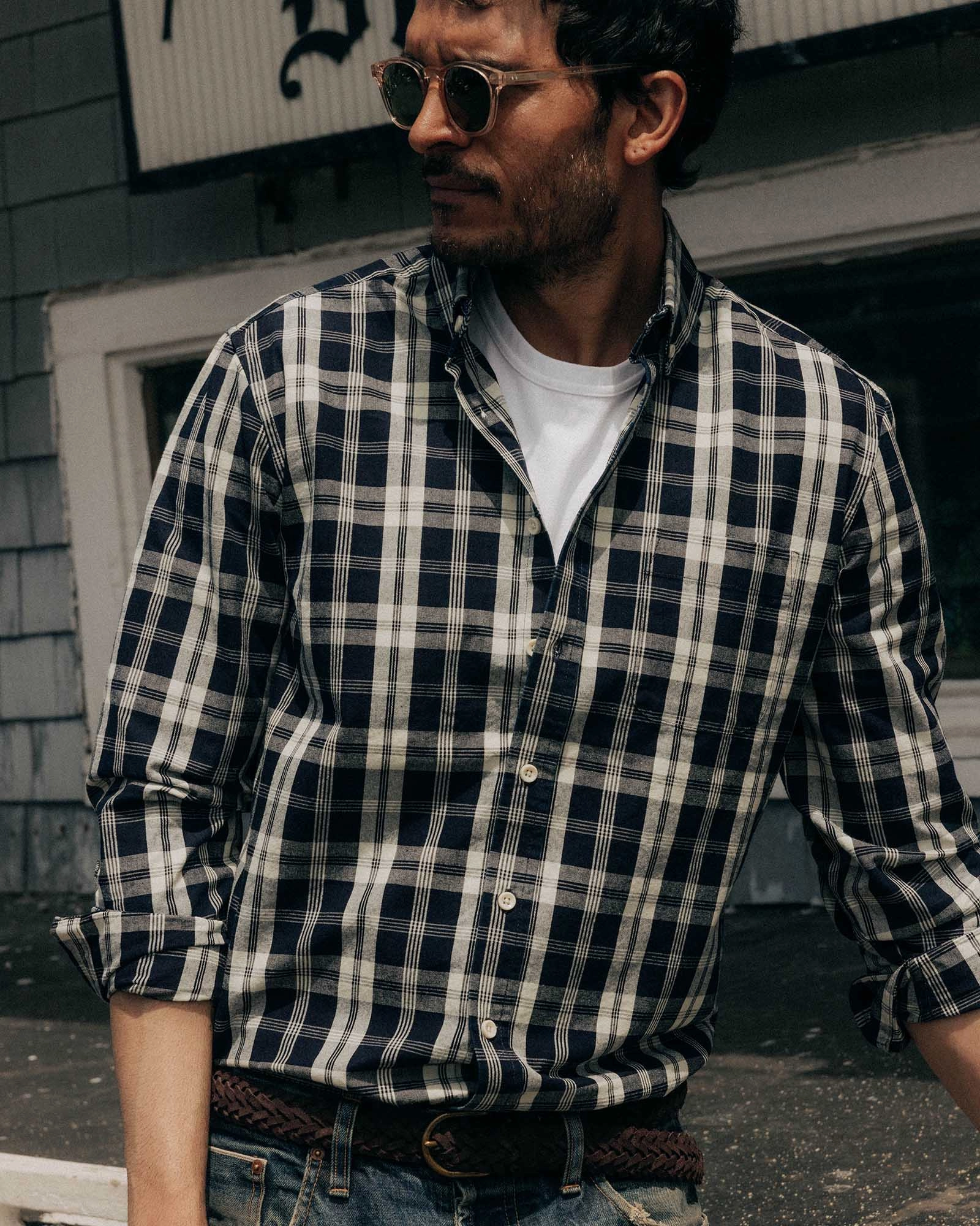 The Jack in Rinsed Indigo Plaid Oxford High-End Look