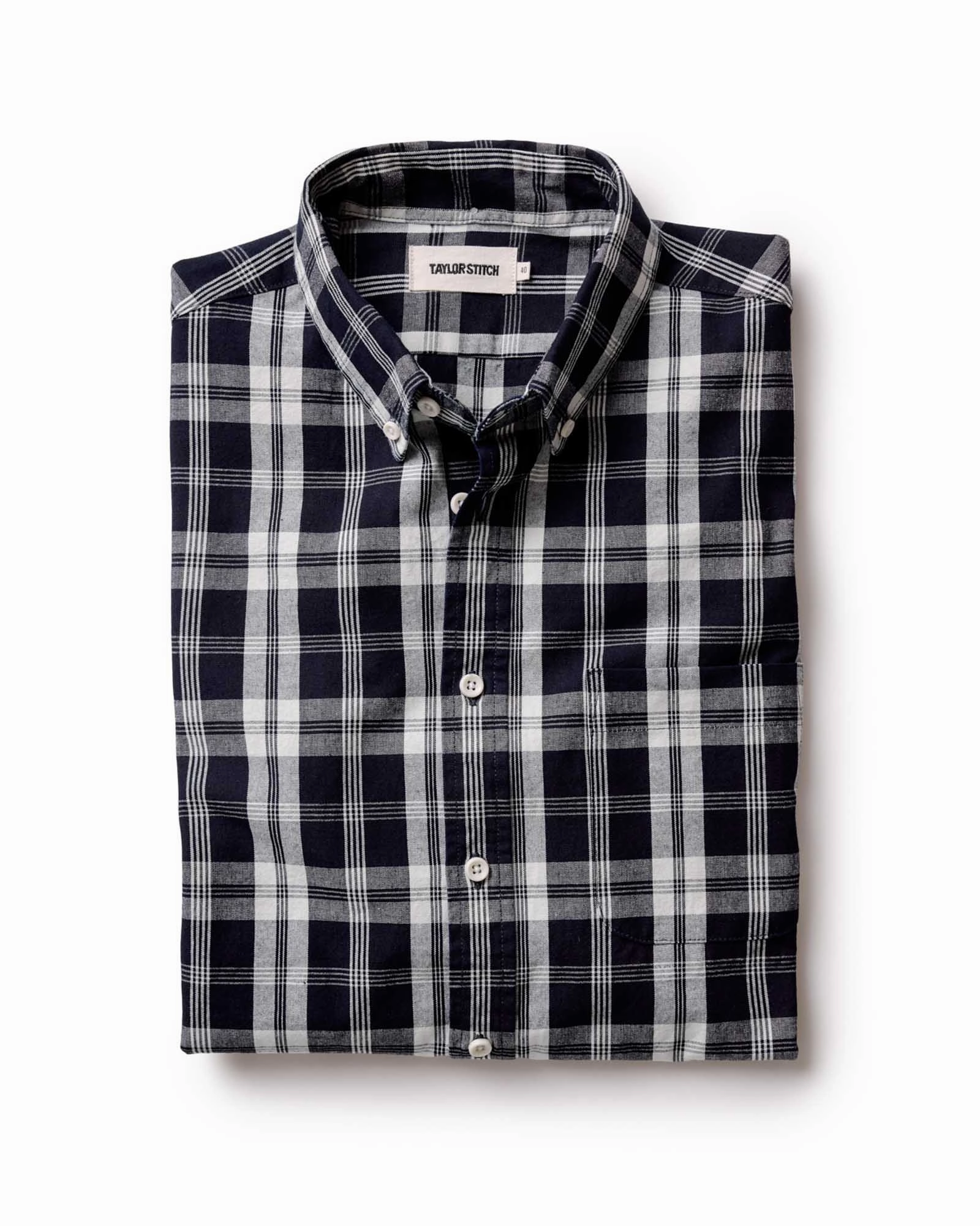 The Jack in Rinsed Indigo Plaid Oxford Premium Feel Waffle Weave