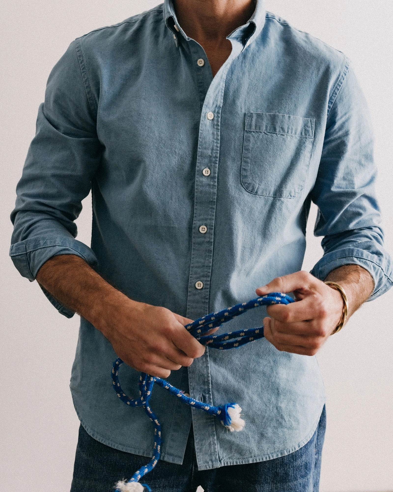 Tall Length The Jack in Washed Indigo Oxford