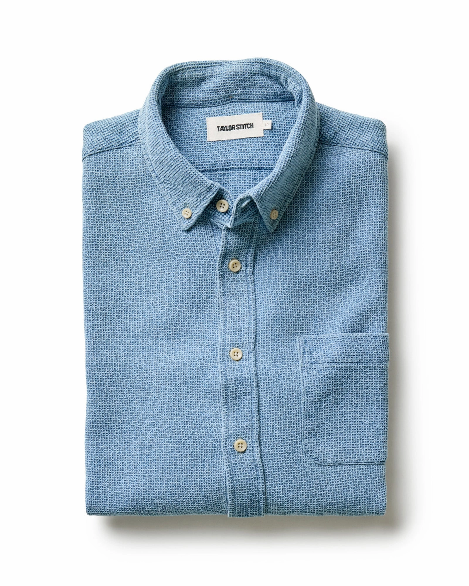 The Jack in Washed Indigo Waffle Wrinkle-Resistant Street Fashion