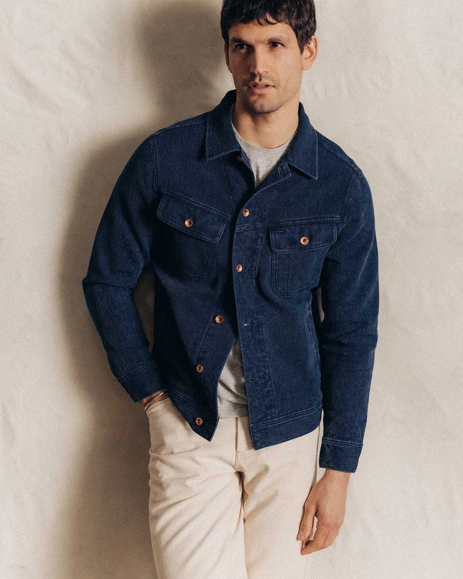 The Long Haul Jacket in Rinsed Indigo Waffle Sleek Outerwear Review