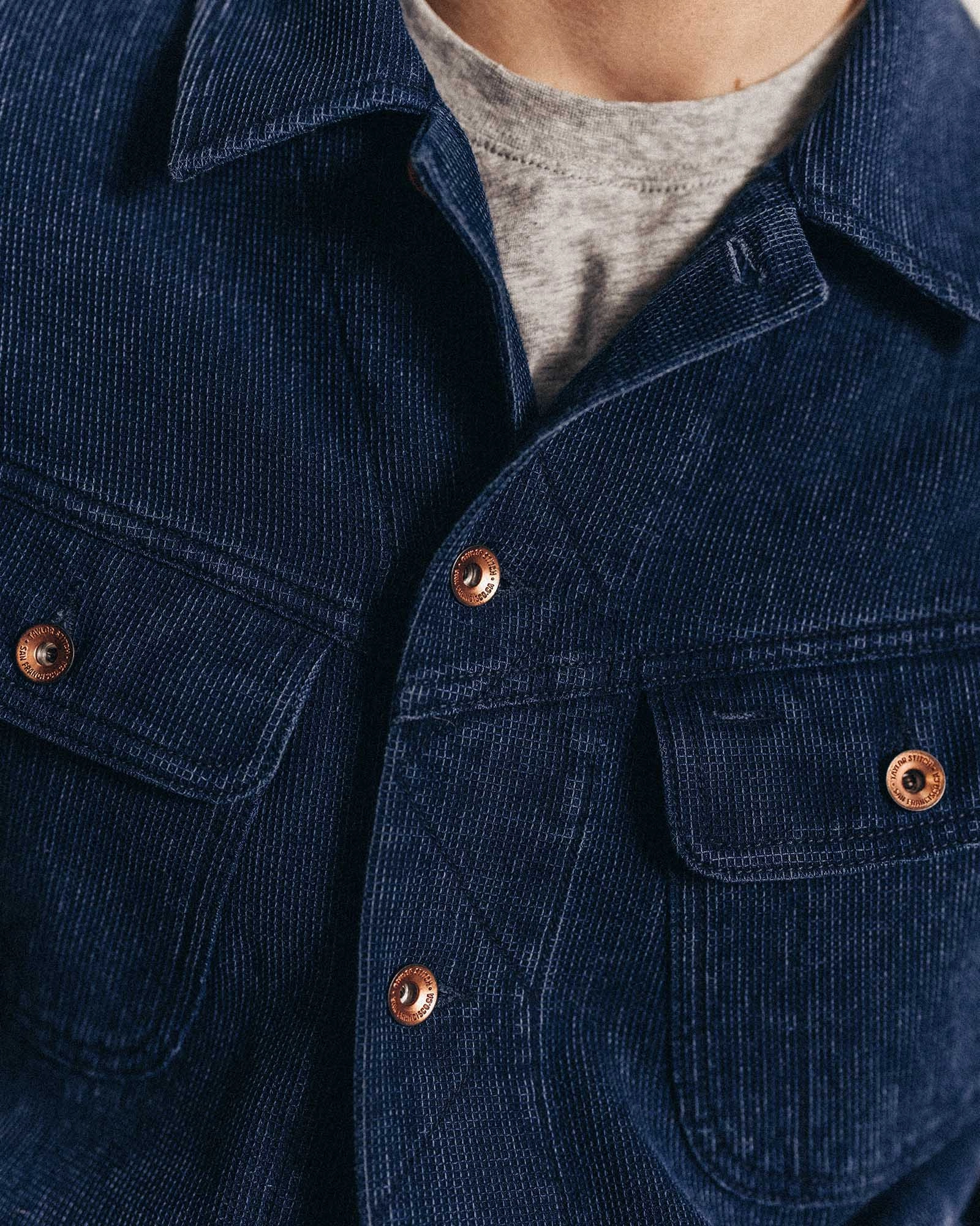 The Long Haul Jacket in Rinsed Indigo Waffle Socks Gore-Tex