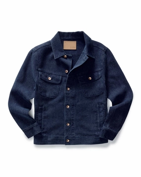 Involve Continue The Long Haul Jacket in Rinsed Indigo Waffle